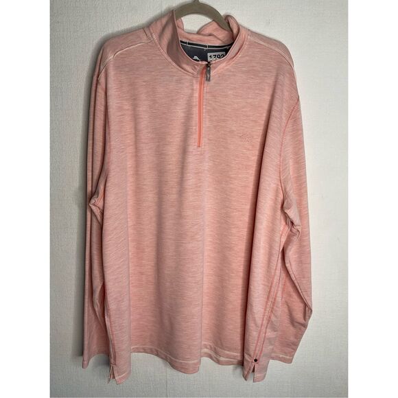 TOMMY BAHAMA Shirt Mens Coasta Vera Half-Zip Long Sleeve Ember Red Pink 3XL - Picture 3 of 12